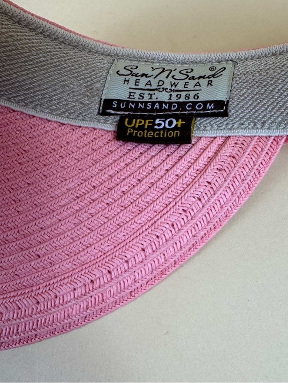 NWT Sun 'N' Sand Women's Pink Straw Sun Visor UPF 50+ Protection Beach Golf Hat - Picture 6 of 6